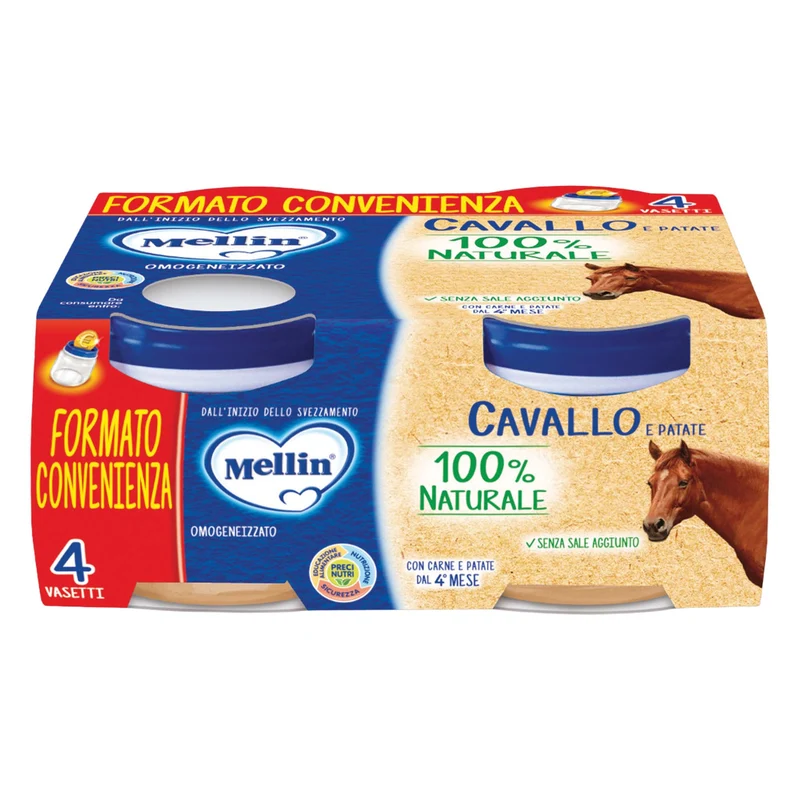 Mellin Omogeneizzato di Cavallo e patate 320 g (4x80 g)