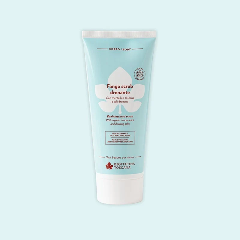 Fango Scrub Drenante con menta bio toscana e sali drenanti