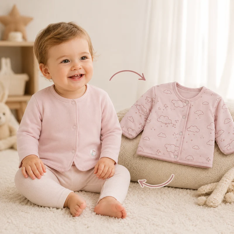 Giacchina Neonato Reversibile In Cotone NM.103230