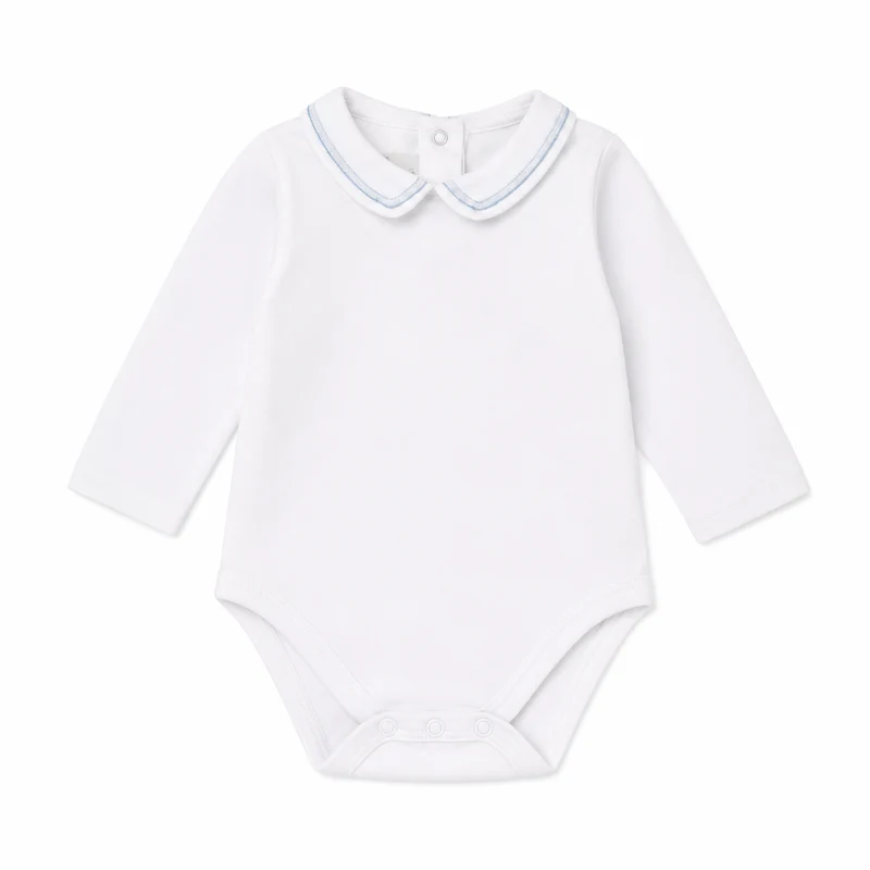 Body Neonato Con Colletto Profilo Azzurro NM.102748