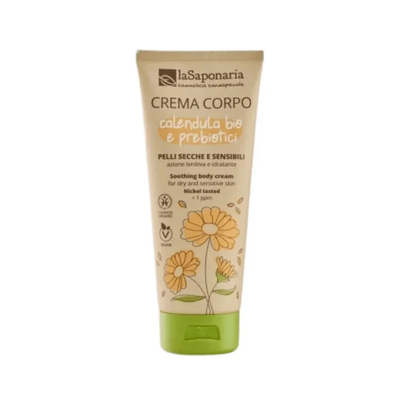 Crema Corpo Calendula Bio e Prebiotici – Crema Idratante per Pelle Secca e Sensibile