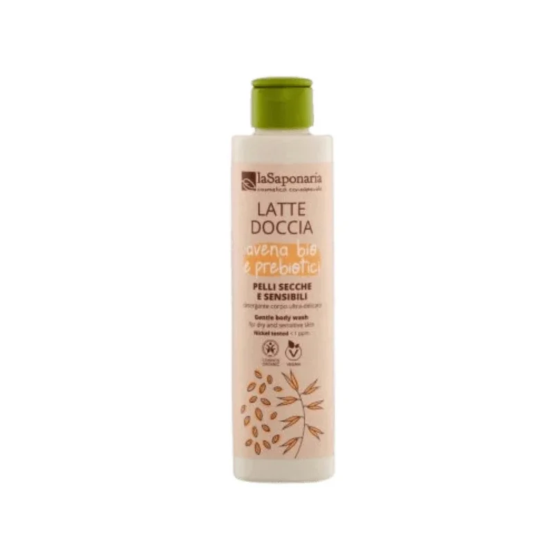 Latte Doccia Avena Bio e Prebiotici – Latte Detergente Idratante per Pelli Secche e Sensibili