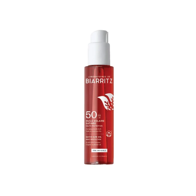 Olio solare satinato viso, corpo e capelli SPF 50