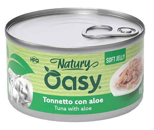 Oasy Wet Cat Natury Soft Jelly Tonnetto con Aloe Lattina 150 g