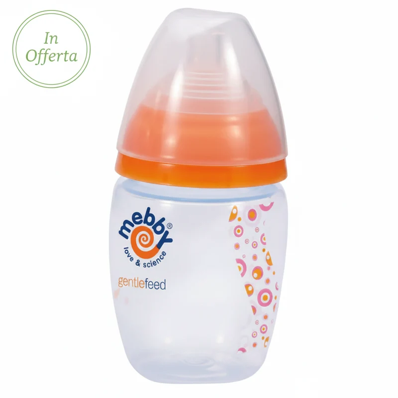 Biberon Ergonomico Mebby arancio o blu mis 160m 280ml