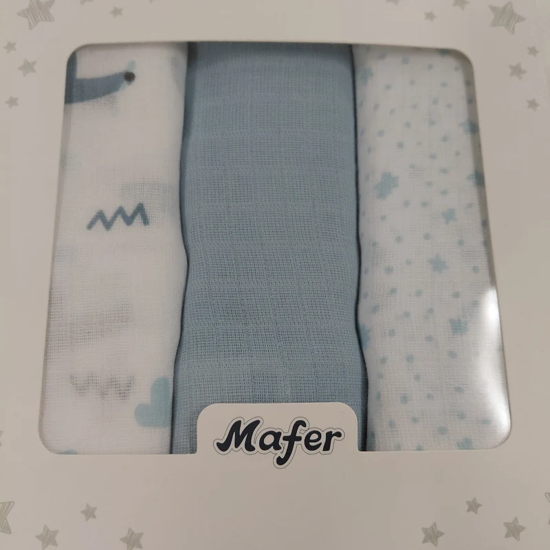 MAFER SET 3 MUSSOLE WDD101 AZZURRE (LISTA N VERONICA E DENIS 12667)