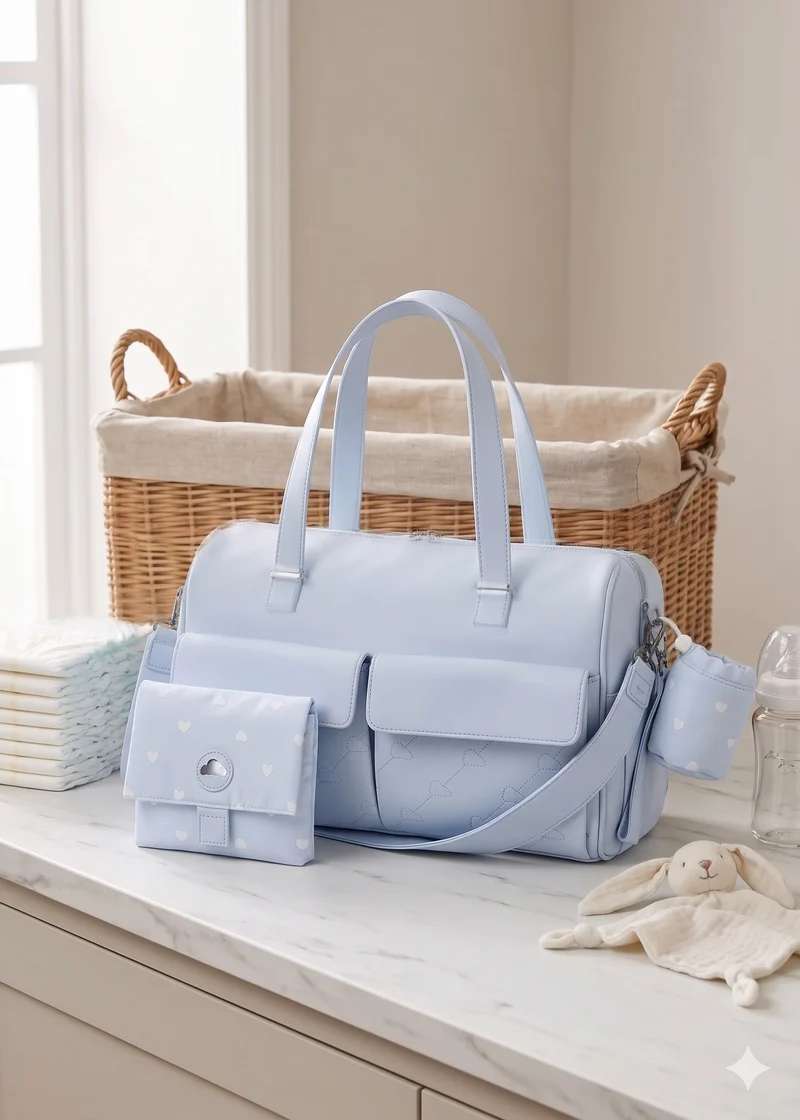 Borsa Maternità Mayoral Con Cuoricini E Fasciatorio