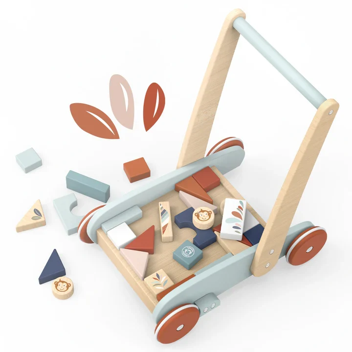 Carrello primi passi con blocchi da costruzioni Speedy Monkey