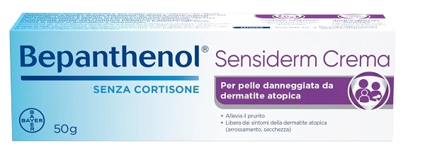 Bepanthenol Sensiderm Crema Lenitiva per Dermatite Atopica Eczema e Prurito Senza Cortisone 50g