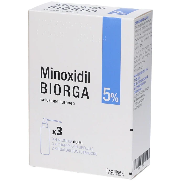 Minoxidil Biorga 5% Soluzione Cutanea Spray 3x60ml