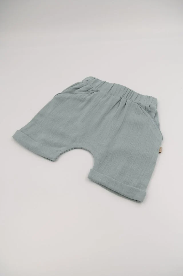 Jeans short, ACQUA GREY, bimbo, con tasche, con elastico in vita, Bamboom
