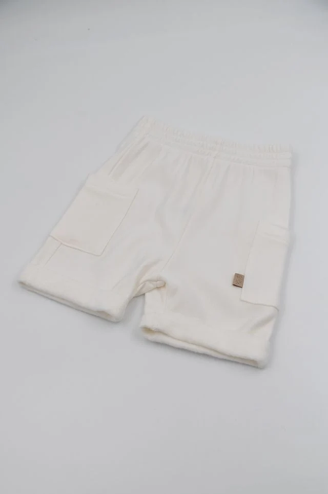 Pants bermuda con tasche bimbo OFFWHITE con elastico in vita, Bamboom