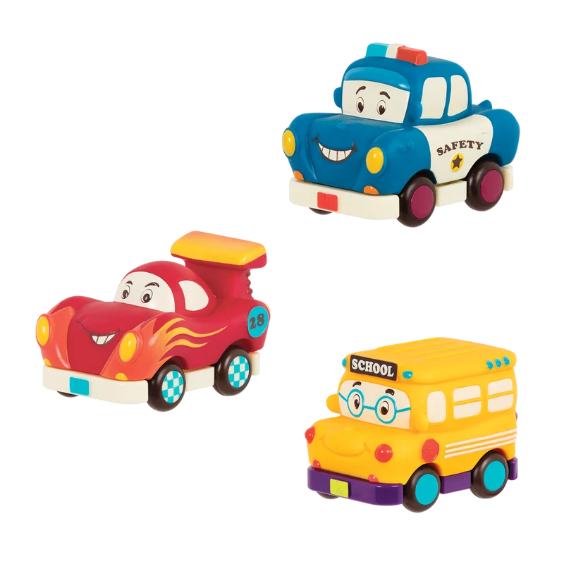 Mini Wheeee-ls Bus, Macchina da Corsa, Auto della Polizia BToys