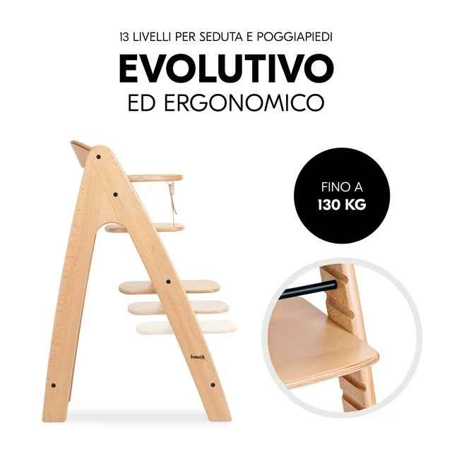 Seggiolone Pappa evolutivo in Legno Arketa Hauck