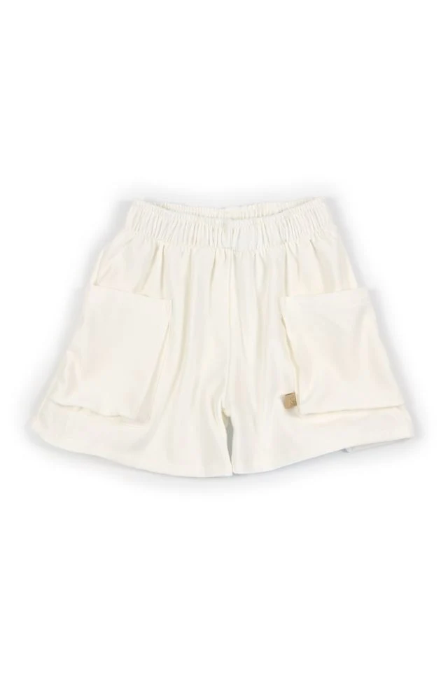 Short bimba con tasche OFFWHITE con elastico in vita, Bamboom