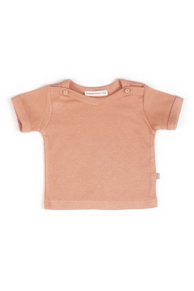 T-Shirt a costine, CORAL in fibra di bambù e cotone, Bamboom