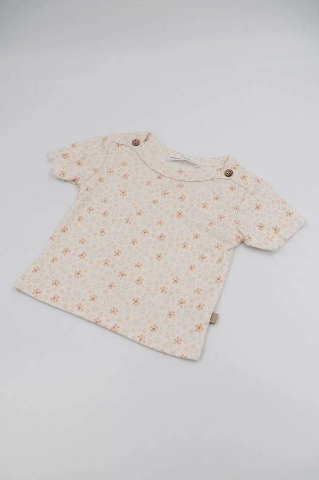 T-Shirt a maniche corte con stampa Brasilian Flower, in fibra di bambù e cotone, Bamboom