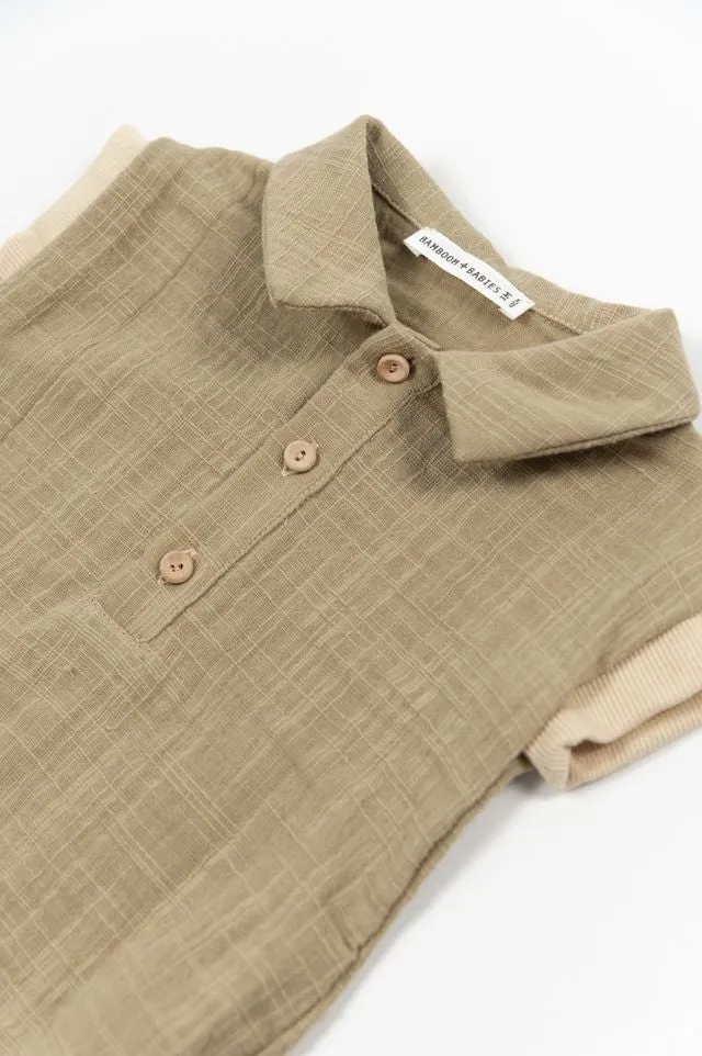 Pagliaccetto Polo MUSTARD, 100% cotone, Bamboom