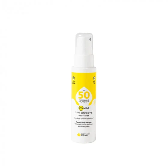 Latte Solare Spray Viso e Corpo SPF50 – Protezione Solare Idratante per Tutti i Tipi di Pelle