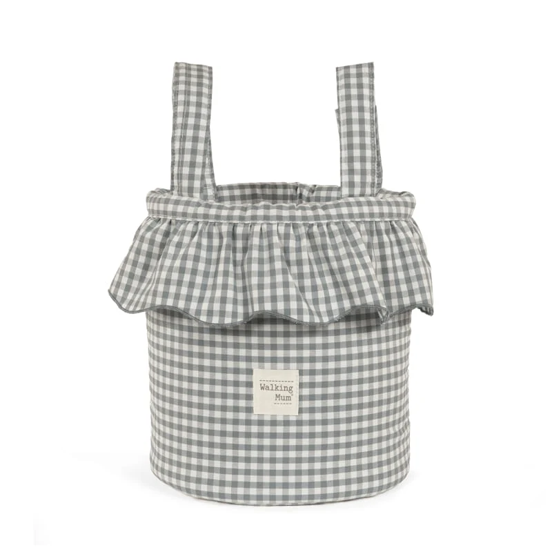 Cesto Organizer Pralinè Vichy Verde Matcha per passeggino di Walking Mum,