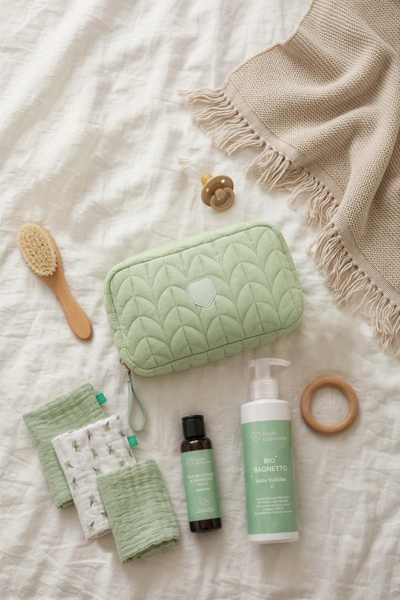 NECESSAIRE Baby Beauty case - Quilted Pale Green