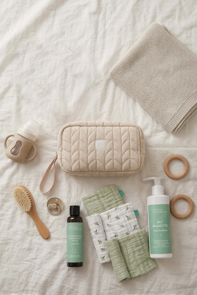 NECESSAIRE Baby Beauty case - Quilted Beige