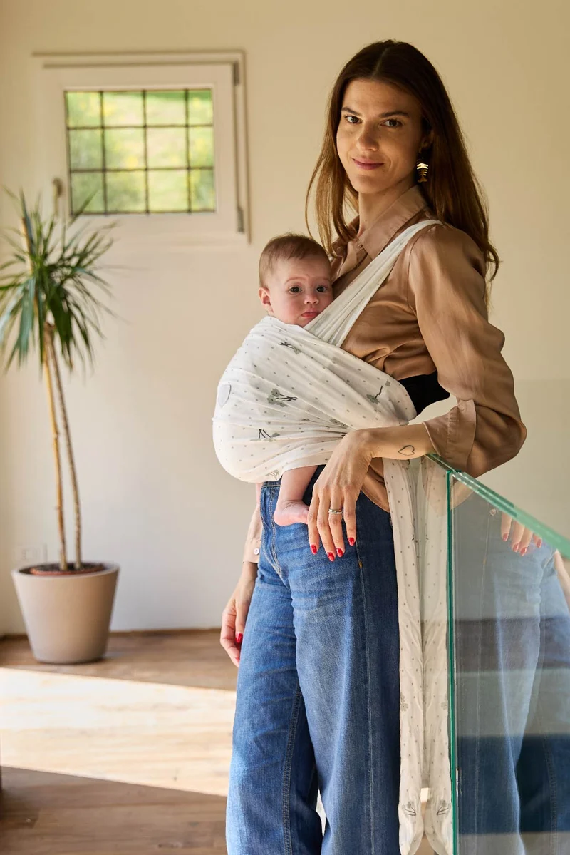CUDDLE BAND 2 Modal Preemies Baby Wrap 2/9 kg - Blossom White