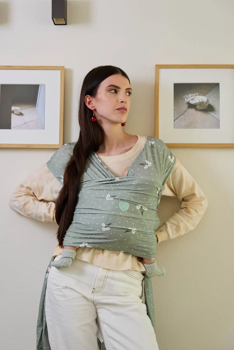 CUDDLE BAND 2 Modal Preemies Baby Wrap 2/9 kg - Blossom Green