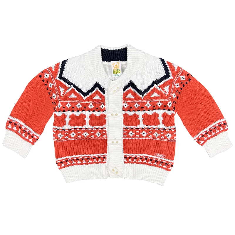 Cardigan Intarsiato con Alamari, Luglio