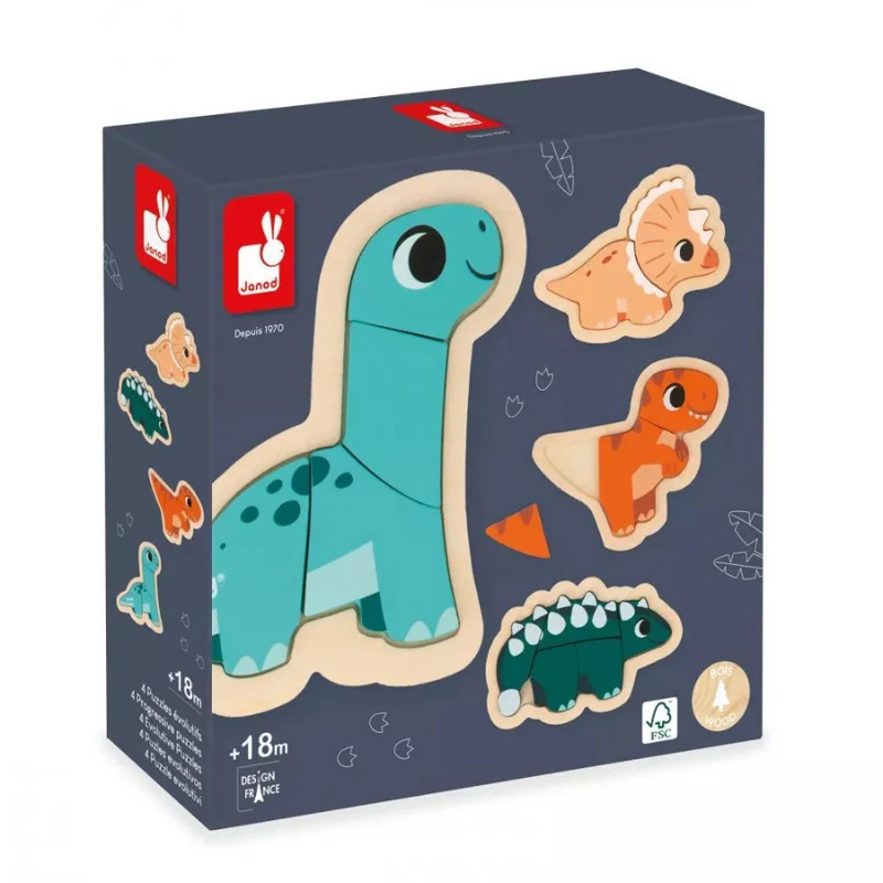 4 Puzzle Evolutivi Dino Janod