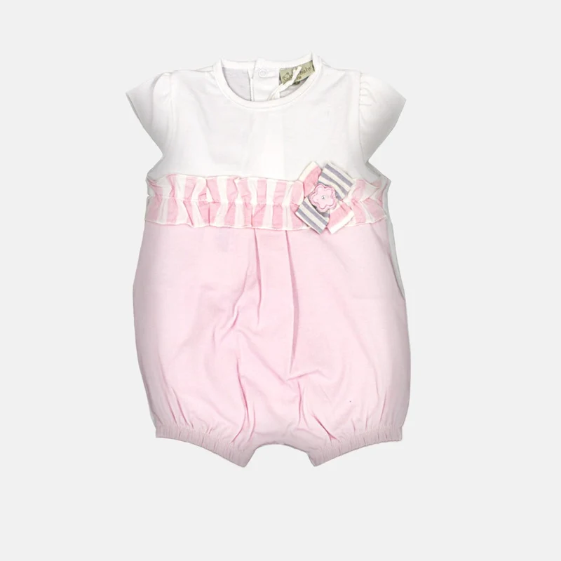 Pagliaccetto Neonata, Bianco e Rosa con fascia, Ele Baby