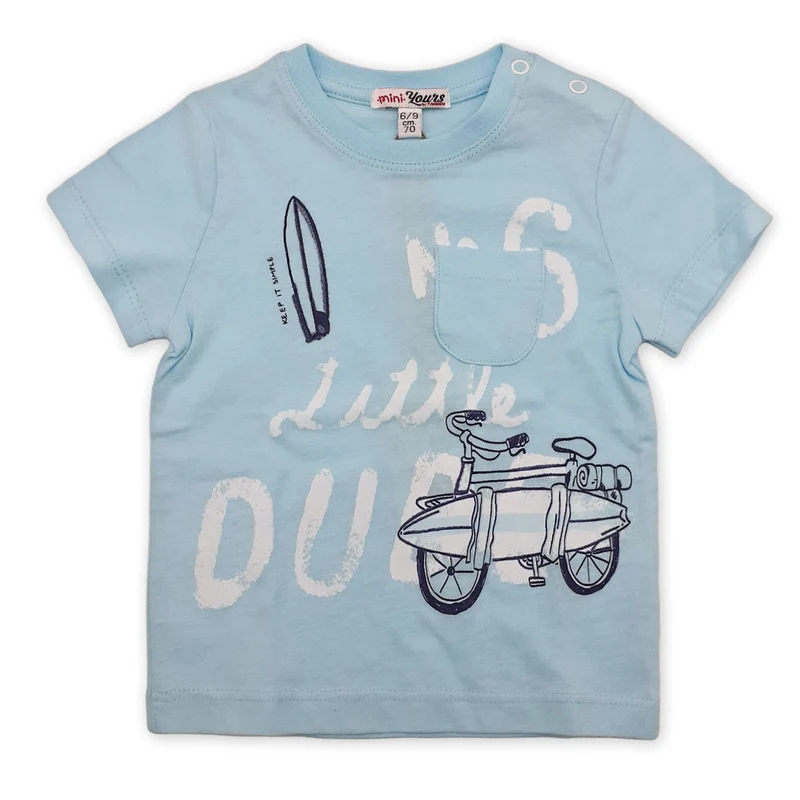 T-shirt Neonato in Cotone Abbottonatura a Spalla