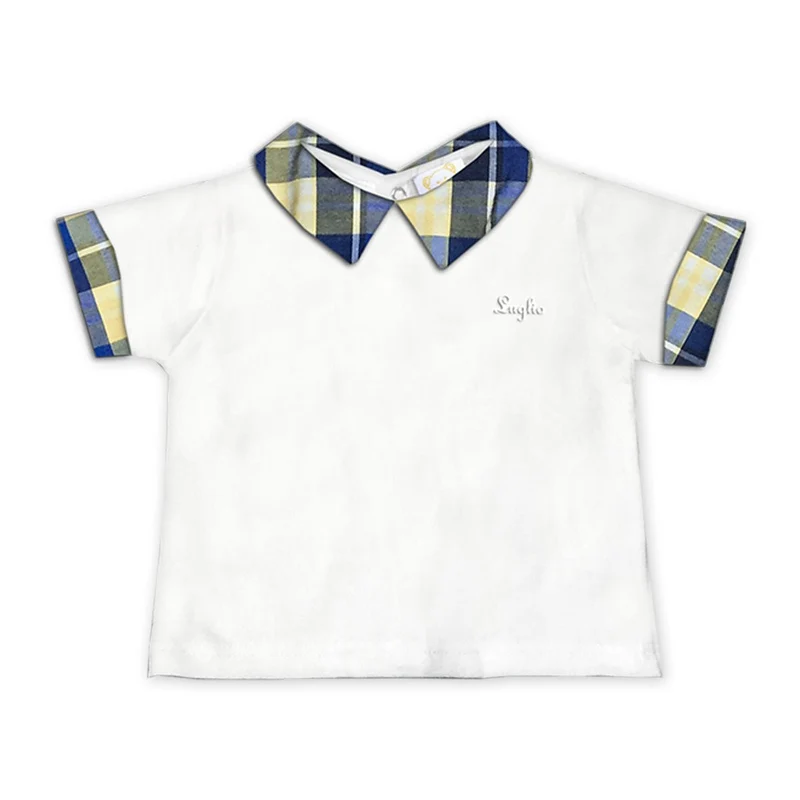 T-Shirt Neonato in Cotone Quadretti Vivaci Luglio
