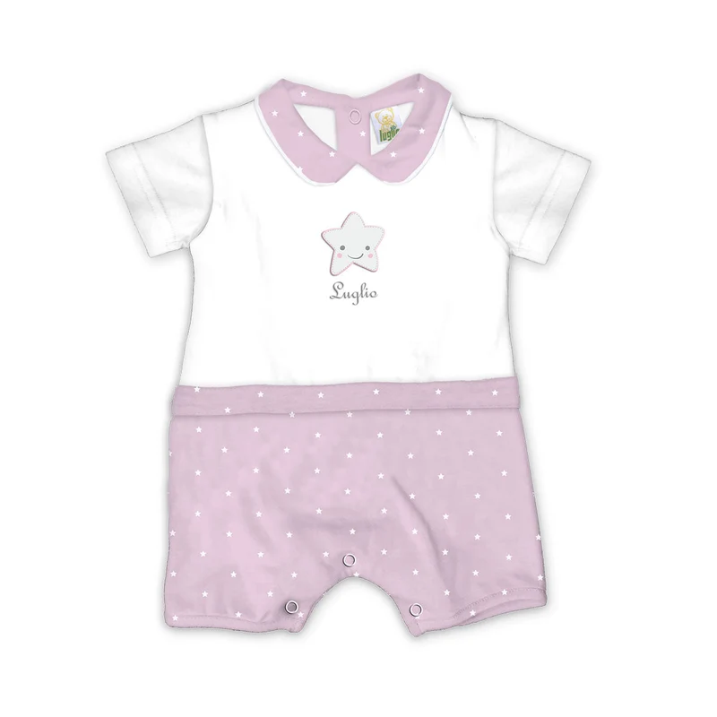 Pagliaccetto Neonato/a in Cotone Fantasia Stelline Luglio