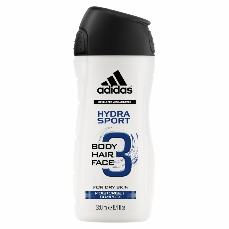 Adidas Hydra Sport 3In1 Body Hair And Face Gel Doccia Uomo 250ml