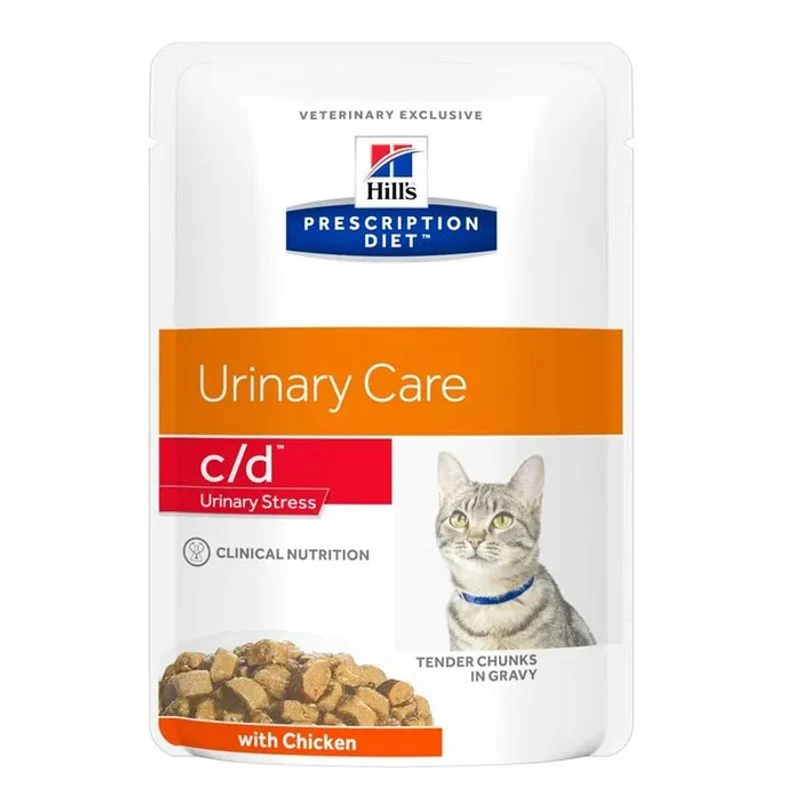 Hill's Prescription Diet C/D Urinary Stress Bocconcini di Pollo Per Gatti Bustina 85g