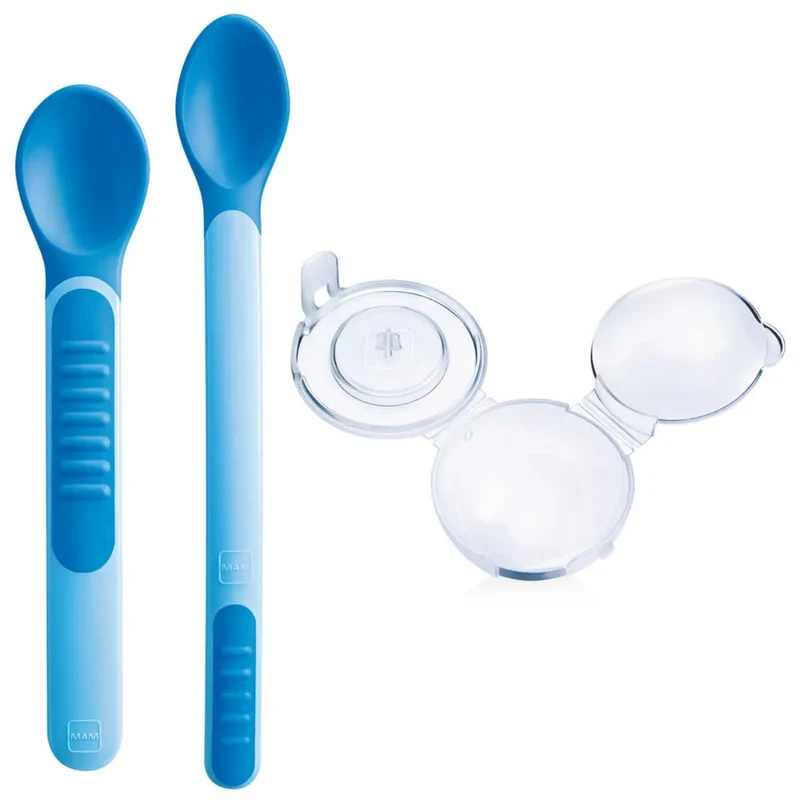 MAM SET 2 CUCCHIAI heat sensitive spoons & cover (LISTA N SILVIA E ADELINO N.12467)