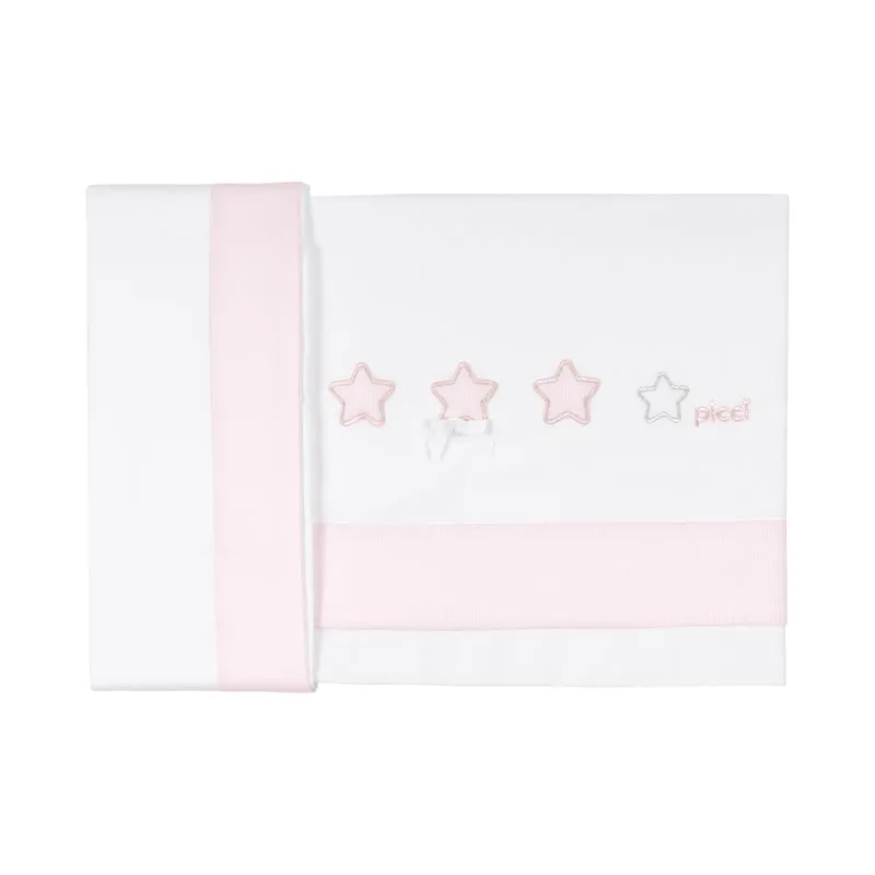 Set lenzuola per lettino - Mod. Stelle rosa - Picci