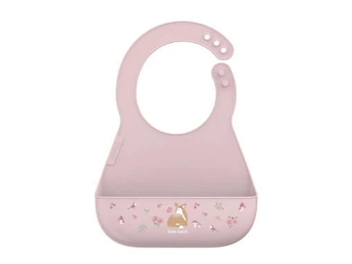 Bavaglino in silicone con tasca - rosa