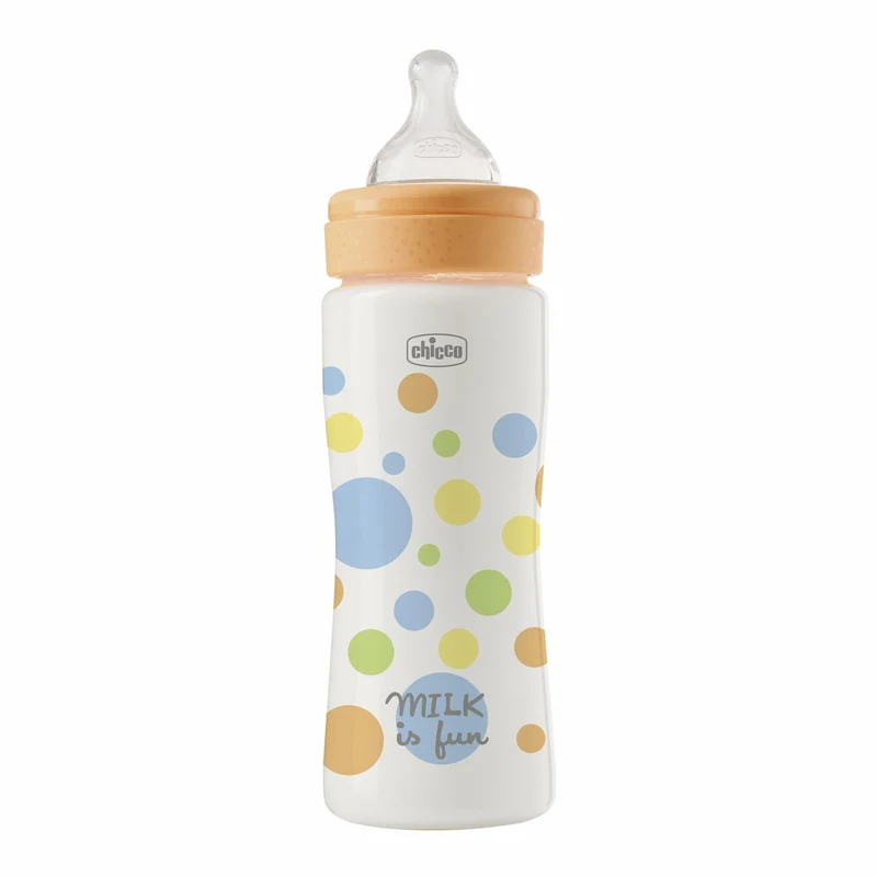 Chicco Biberon Perfect Easy Flusso Rapido Colore arancio 330ml 4M+