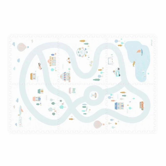 Tappeto gioco in schiuma eevaa fantasia VILLAGE, Play&go, 6 pezzi