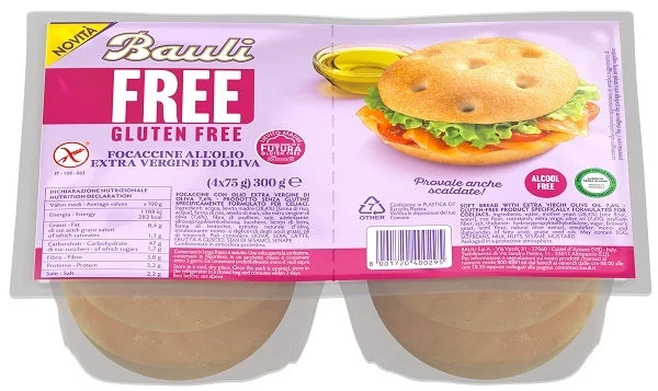 Bauli Free Focaccine Olio Extra Vergine Oliva 4x75g