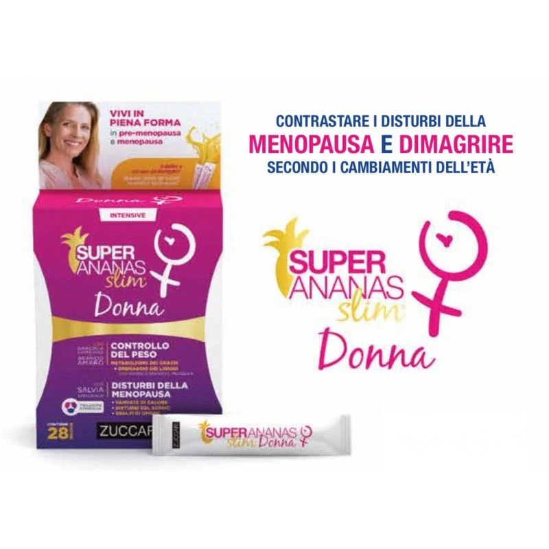 Zuccari Super Ananas Slim donna controllo del peso e disturbi della menopausa 28 bustine