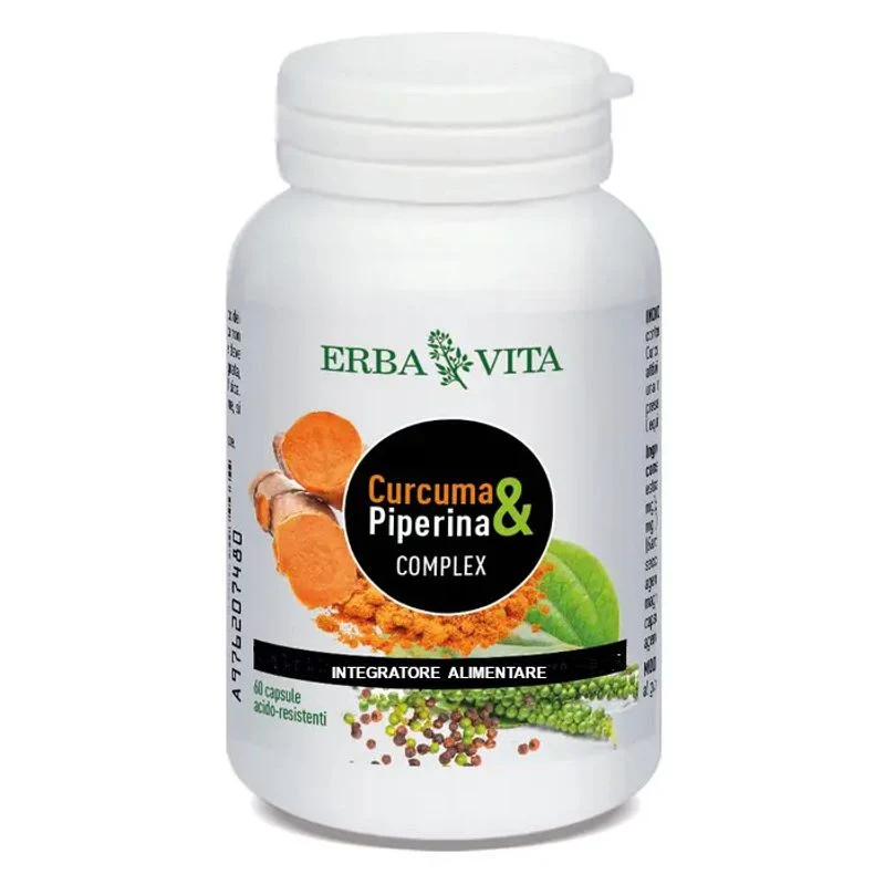Erba Vita Curcuma & Piperina Complex per il controllo del peso 60 capsule
