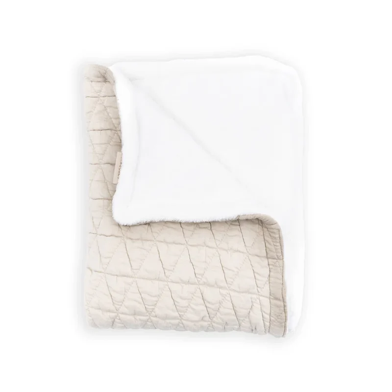 Copertina wrinkled lettino - bambù organico + spugna peluche - birch sand