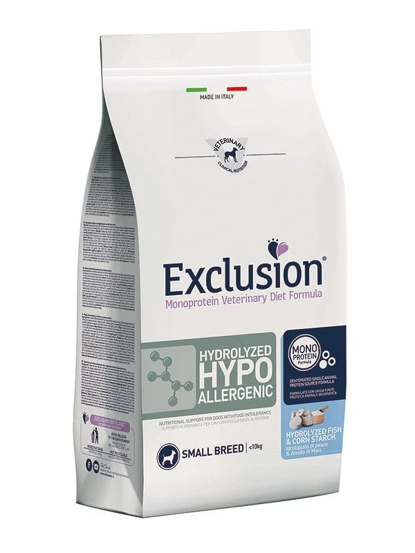 Exclusion Monoprotein Veterinary Diet Hydrolizer Hypoallergenic Crocchette Pesce/Mais Cani Sacco 2kg