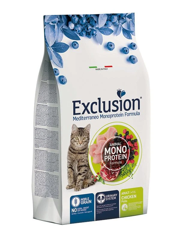 Exclusion Mediterraneo Monoprotein Noble Grain Crocchette Pollo Gatti Adulti Sacco 300g
