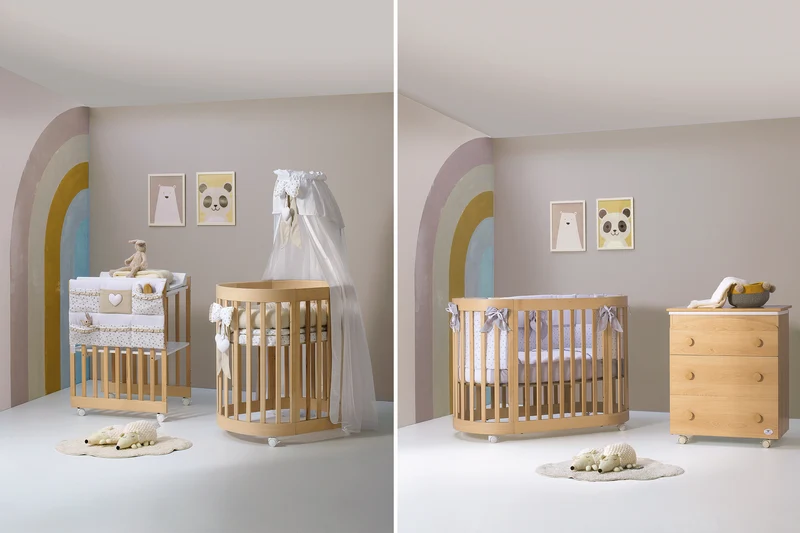 Culla Evolutiva Leonardo+ Kit estensione Letto - incluso di materasso culla + lettino - legno