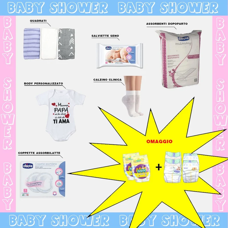 Kit Baby Shower Mamma + Pannolini Omaggio