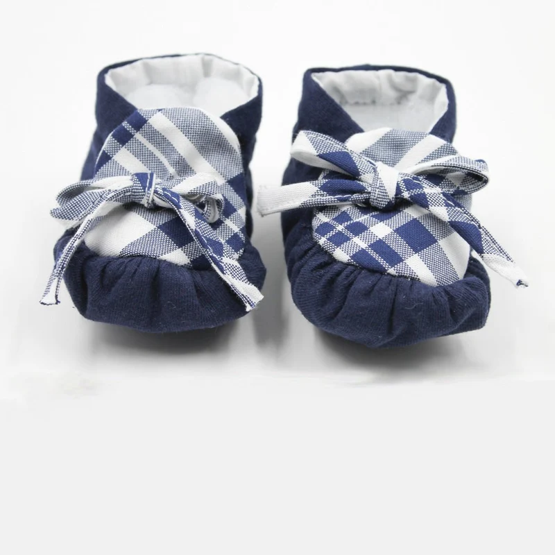Scarpine Neonato Fantasia Scozzese Blu, Teneri E Belli